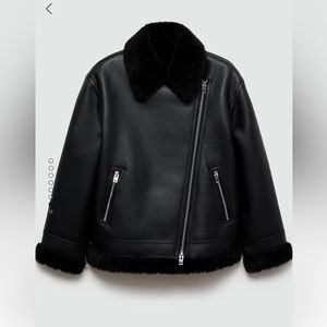 Mango leather effect Jacket